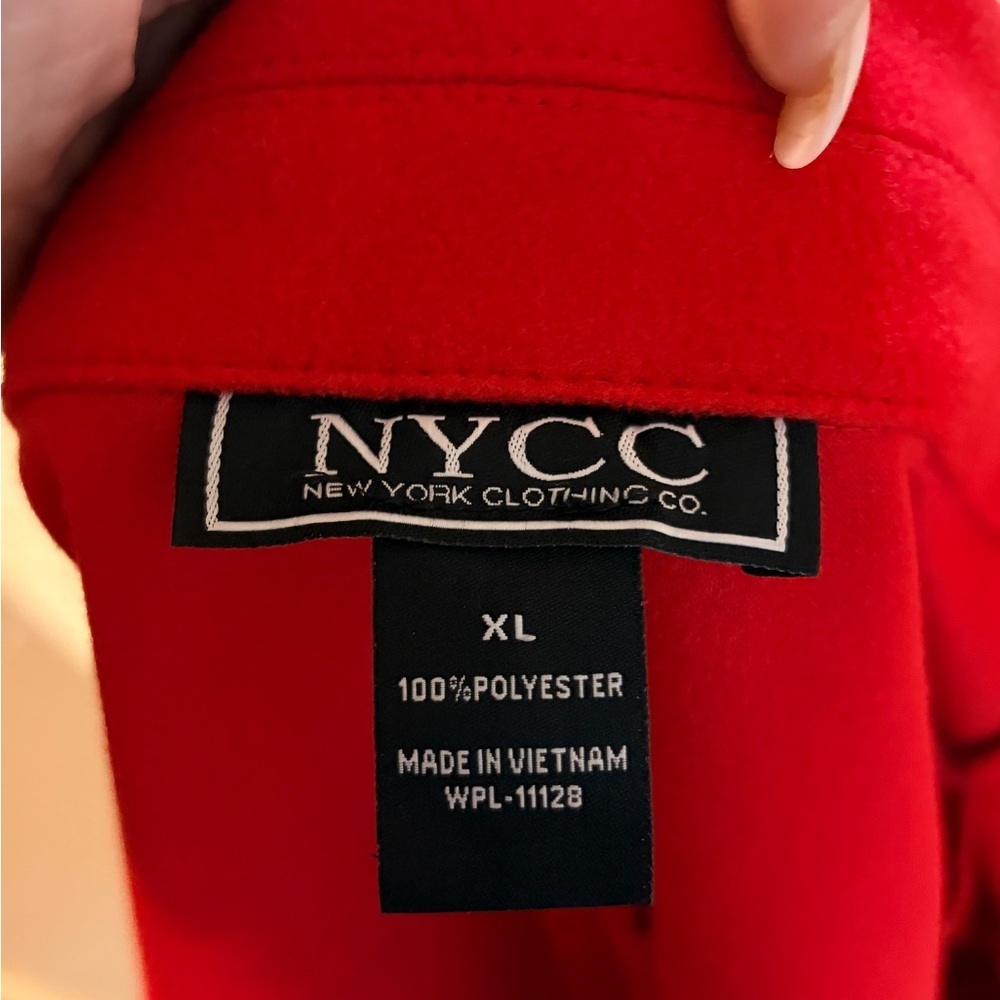 Women's Cropped Military Style Swing Coat Red Jacket XL - Picture 4 of 8